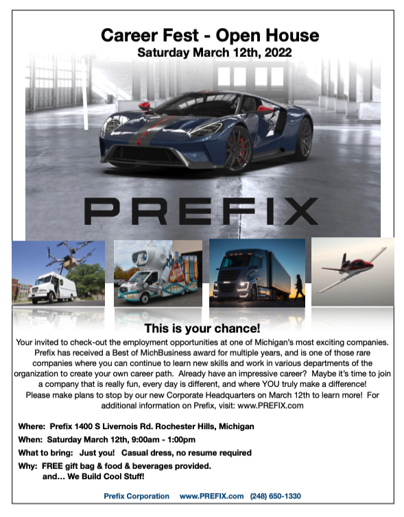 Career Fest - PREFIX CORP - March 12th, 2022