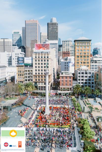 Union Square, San Francisco, filled with 100,000 Tulips