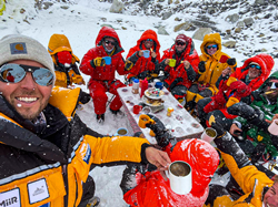 A cyclone induced snow storm could not stop a newly recognized Guinness World Record being set at over 21,500 feet above sea level on Mount Everest where the world's highest tea party was hosted back in May, 2021