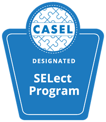 Blue/white logo for CASEL SELect programs