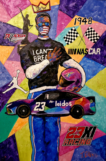 "Bubba Wallace, the Road to Victory" by artist T. Ellis www.tellisfineart.com