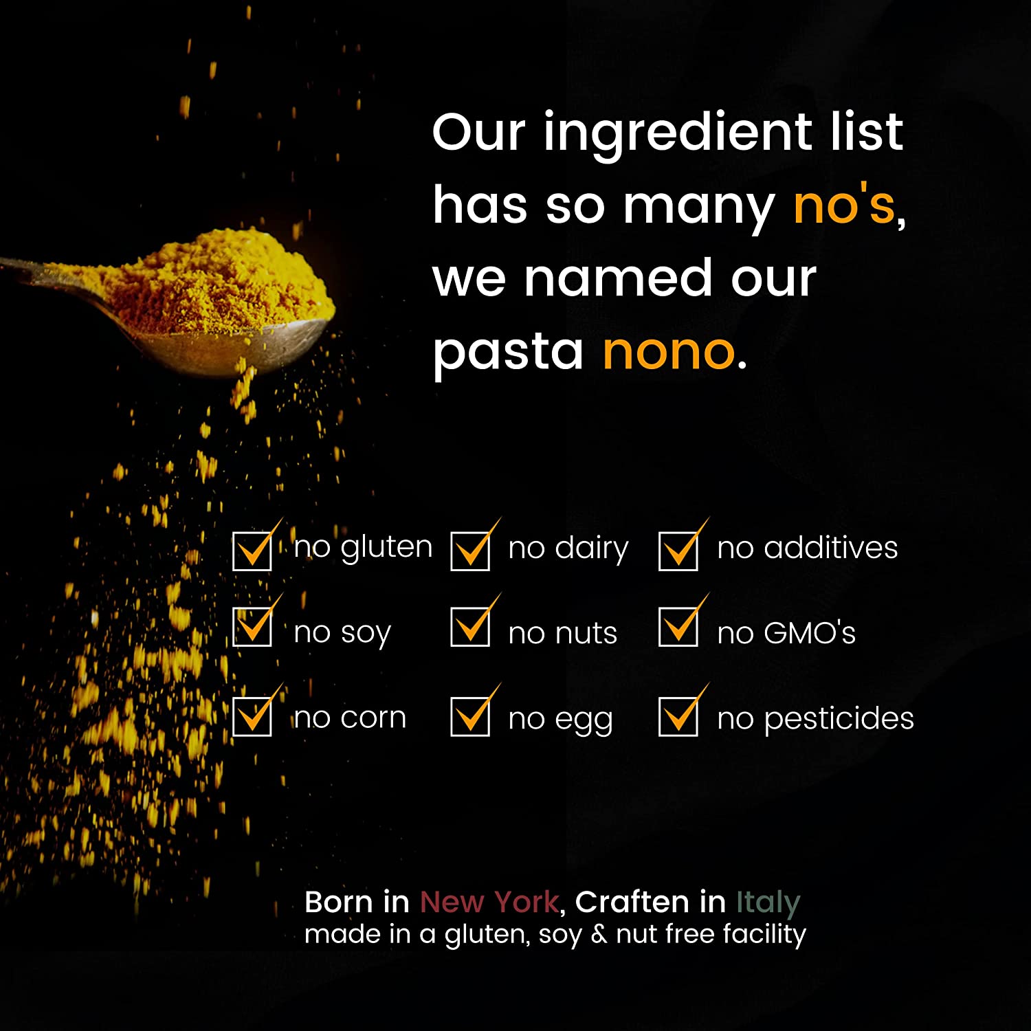 nonoPasta is infused with Ayurvedic adaptogens and free from 14  of the top food allergens.