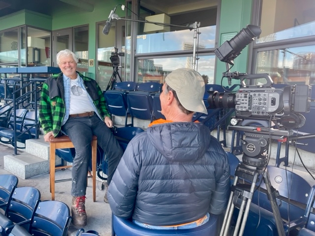 'Max Patkin Documentary' Interview with Bill “Spaceman” Lee, Former MLB pitcher for the Boston Red Sox and Montreal Expos, at Fenway Park.