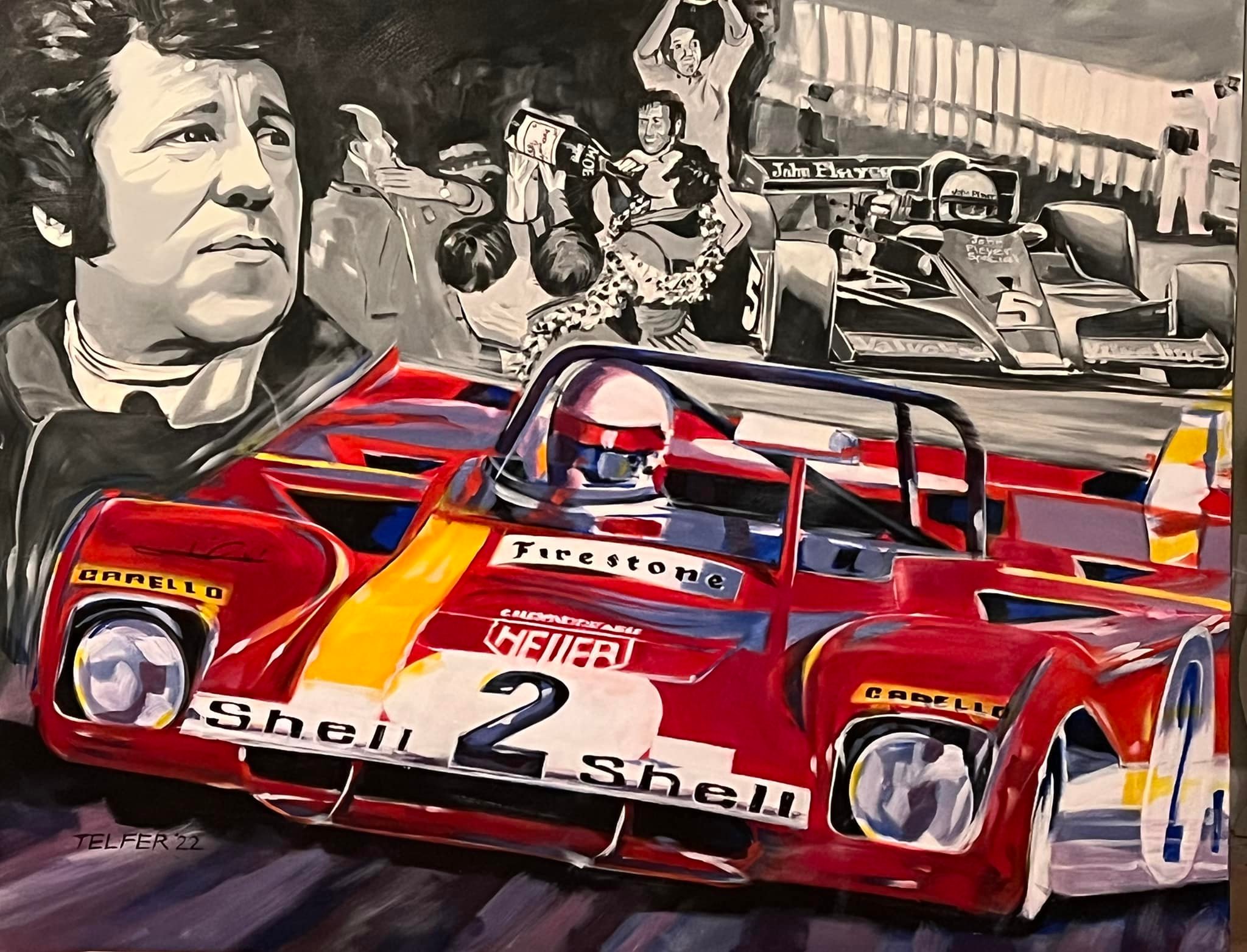 Kelly Telfer painting titled “Mario Andretti - a True Champion”, signed by Mario Andretti, raised $138,000 at auction for charity Spina Bifida of Jacksonville