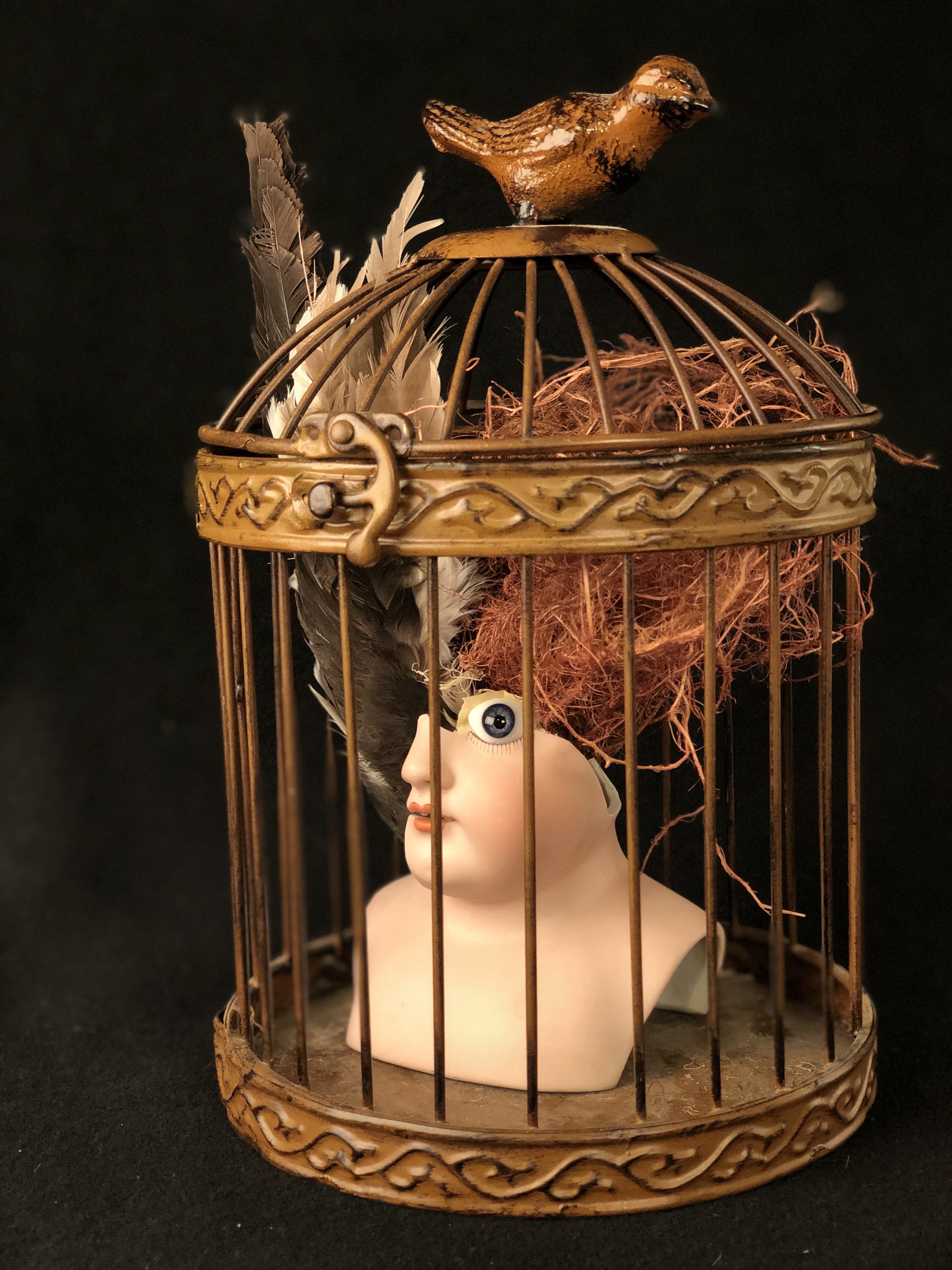 Caged Bird Still Flies - Endlings, Goddesses, and Creepy Baby Dolls series - Crimson Rose