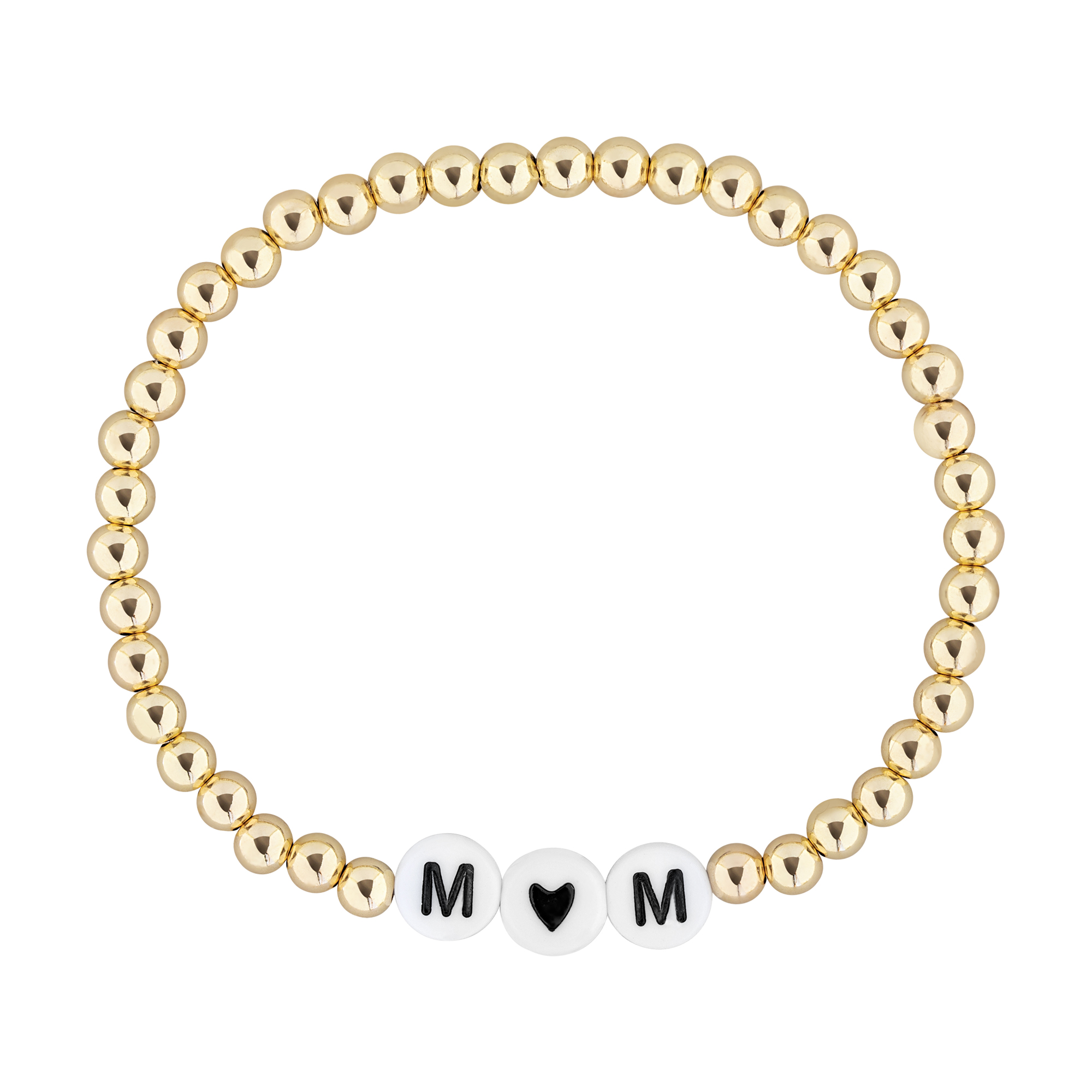 Mom Gold Filled Word Beaded Bracelet by Bonnie Jennifer.