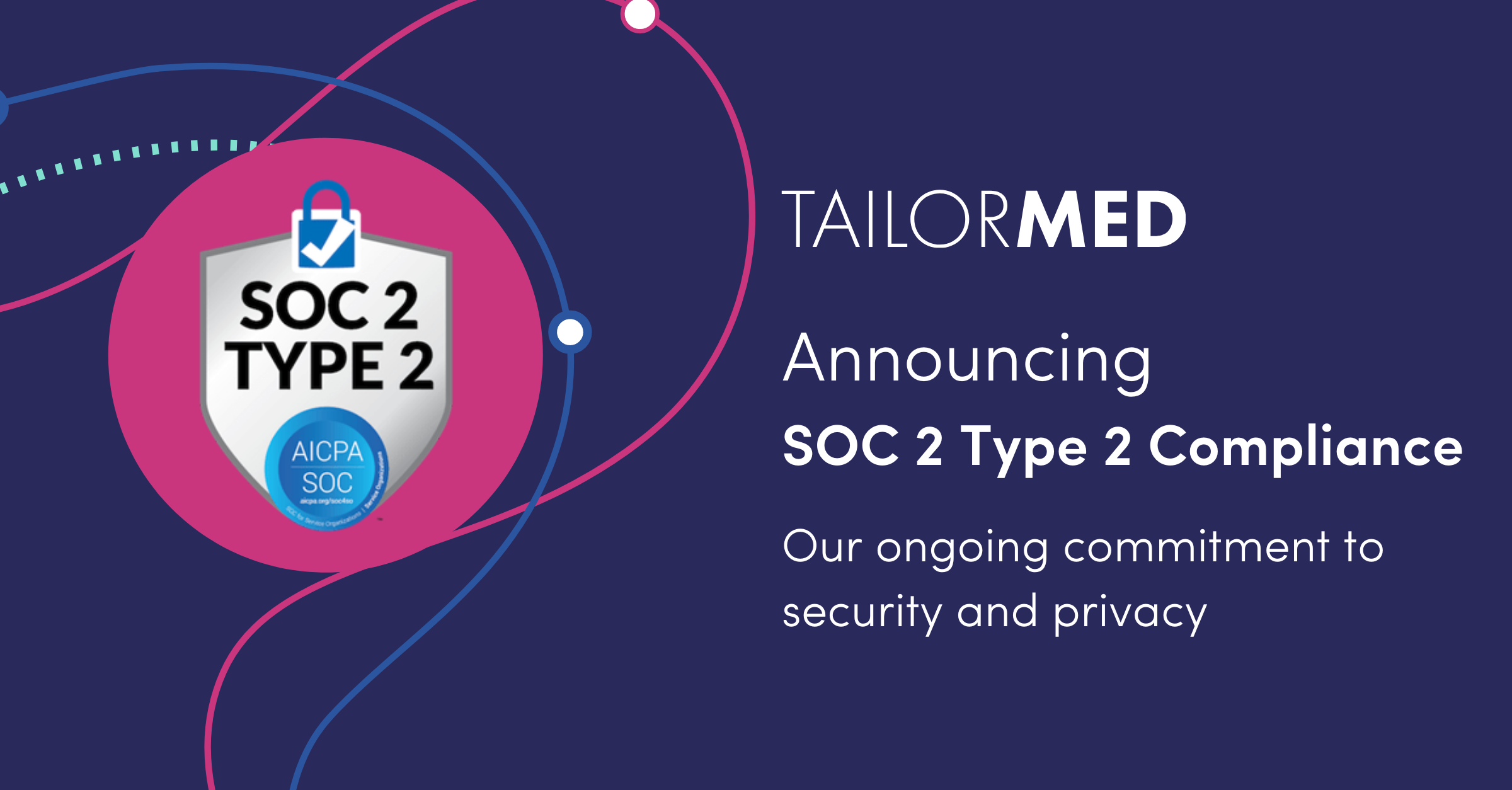 TailorMed announces SOC 2 Type II compliance, reflecting the company's ongoing commitment to security and privacy.