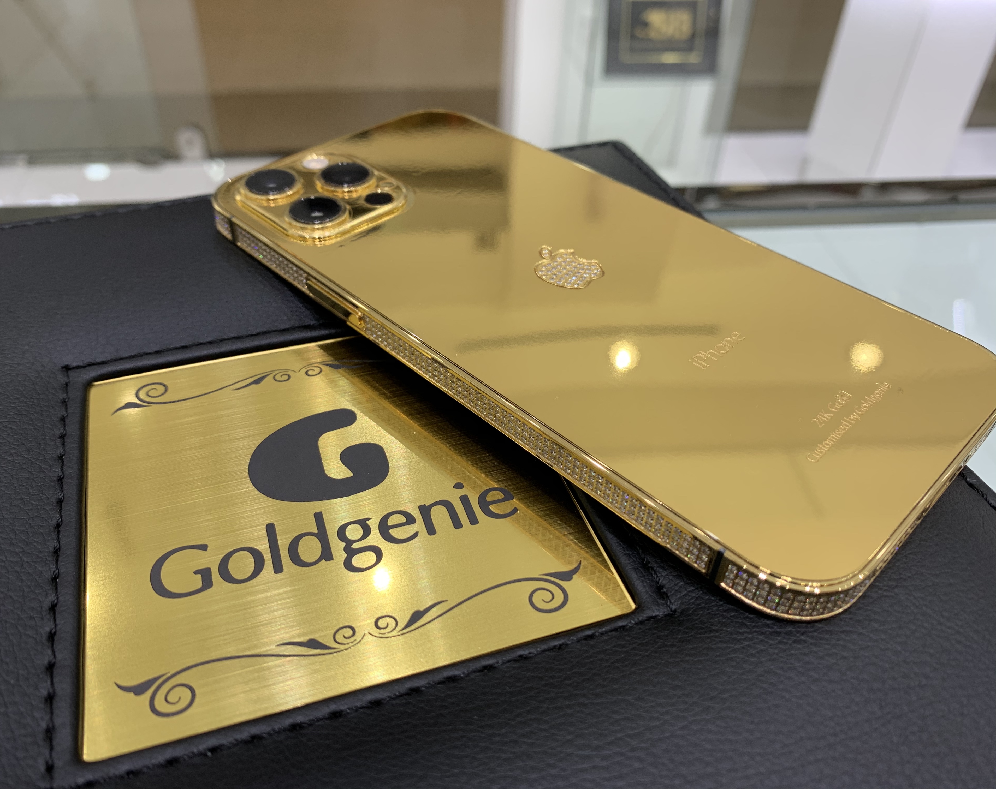Diamond Encrusted 24k Gold iPhone 13 Pro Max