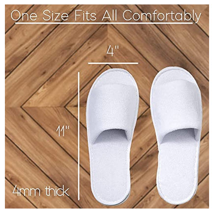 Disposable Premium Spa Slippers are one size fits all, open-toe, unisex, with a non-skid sole.