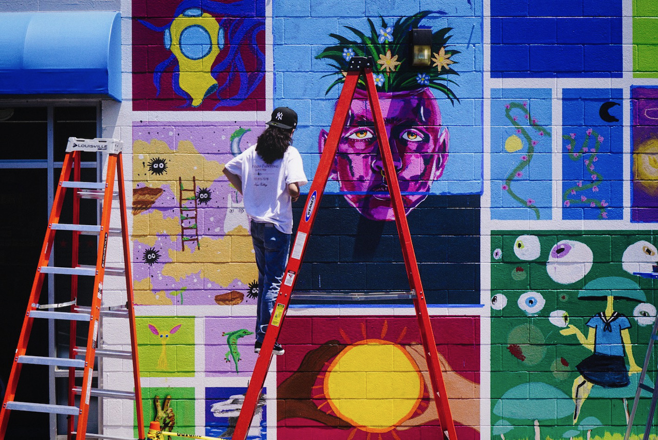 Our RAD Wall -- a youth arts education program to create murals in public, located at the Devine Paint Center in Napa.