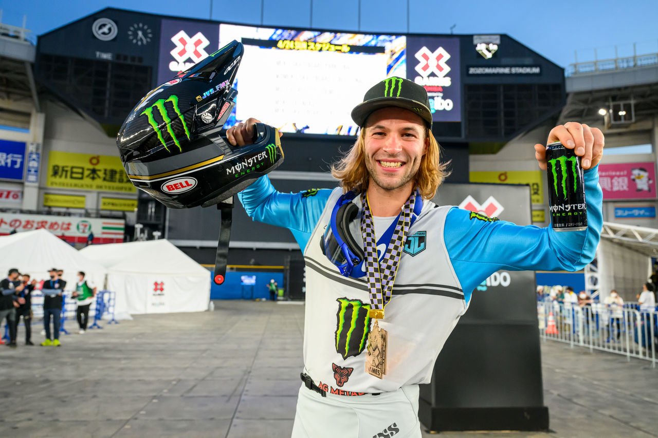Monster Energy's Belgian Motocross Rider Julien Vanstippen Claims Bronze Medal in Moto X Best Whip