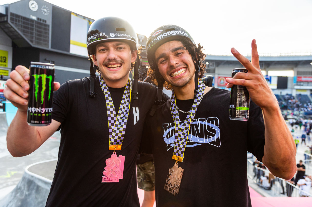 Monster Energy's Justin Dowell Earns Silver Medal and Kevin Peraza takes Bronze in BMX Park at X Games Chiba 2022