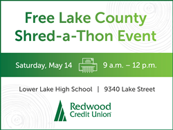 Thumb image for Redwood Credit Union to Host First Lake County Shred-a-Thon, May 14