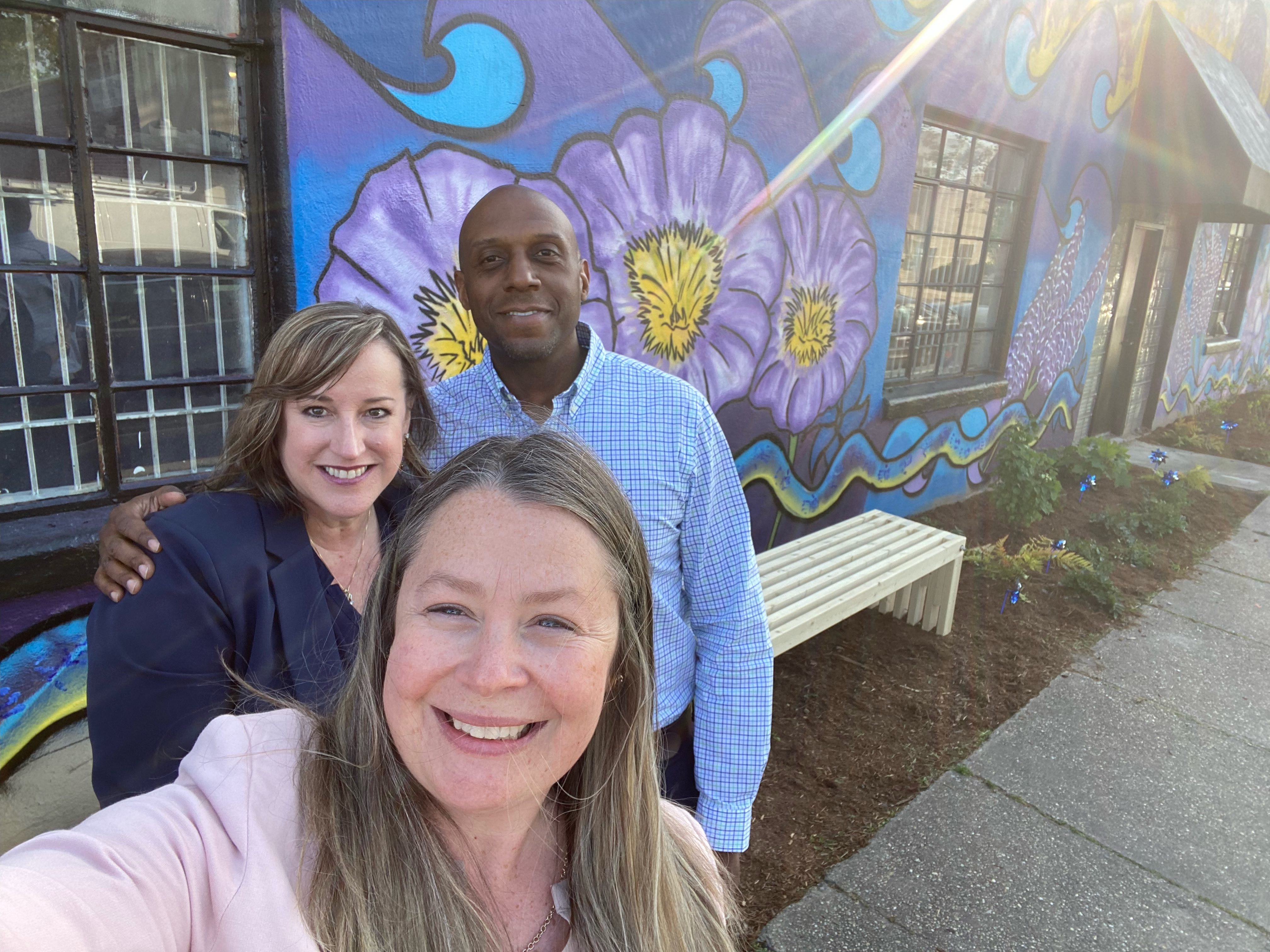 Drucker + Falk has a long history of partnering with Samaritan House, including support for previous murals rallying around domestic violence awareness.