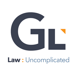 Gravis Law logo with Big G and L. 