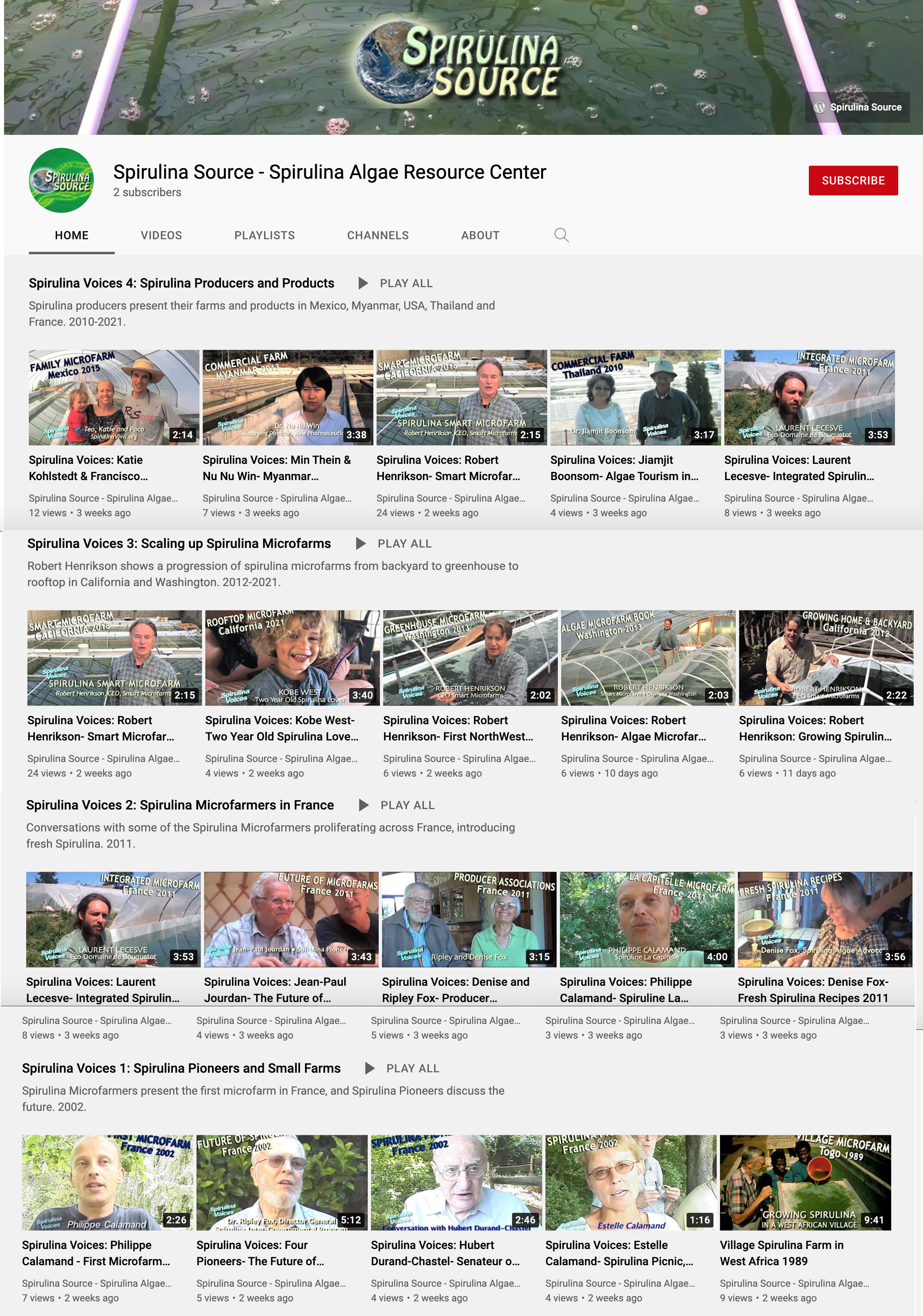 Spirulina Voices Youtube Channel