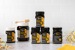 Manuka Honey jars with new honey drip labels