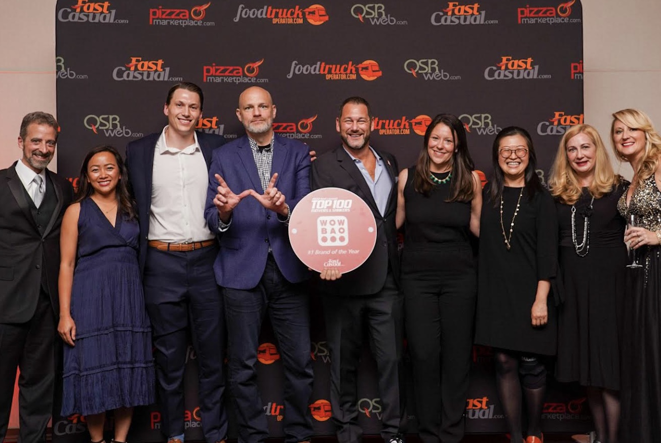 Wow Bao CEO Geoff Alexander and his team accept the Fast Casual Top 100 award on May 22, 2022 at the gala in Chicago's LondonHouse.