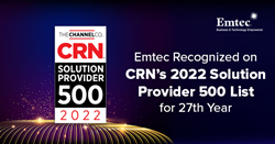 Thumb image for Emtec Recognized on CRNs 2022 Solution Provider 500 List for 27th Year