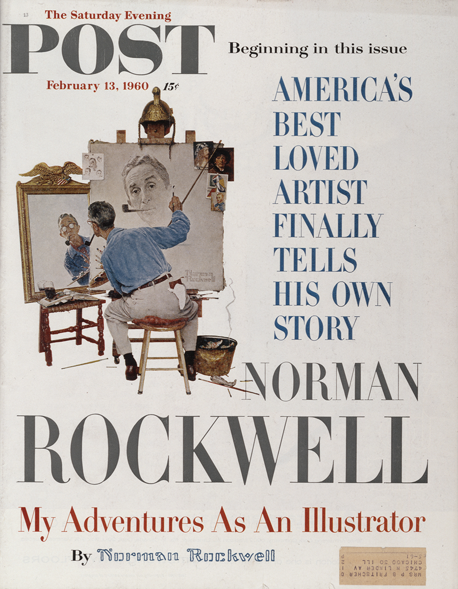 Triple Self-Portrait, Norman Rockwell, Saturday Evening Post Cover February 13 1960