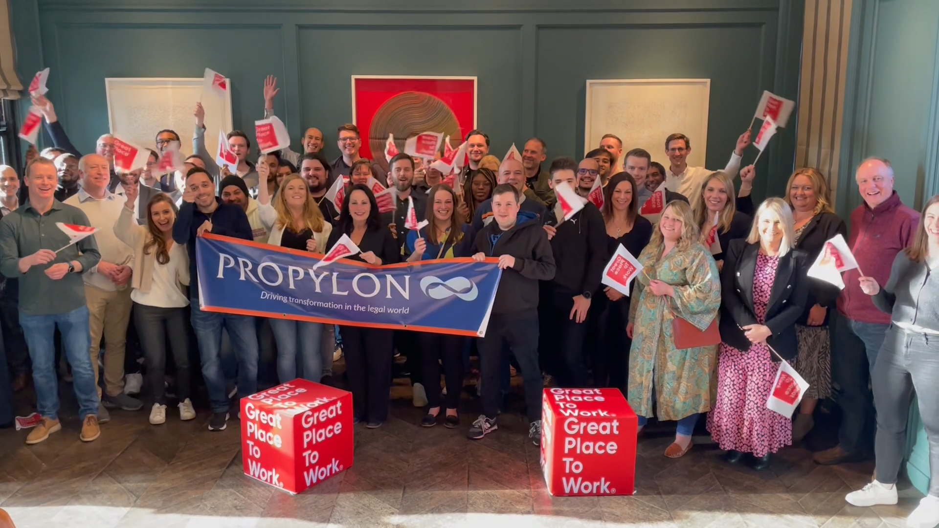 Team Propylon celebrates the news that it is a Best Workplace in Tech