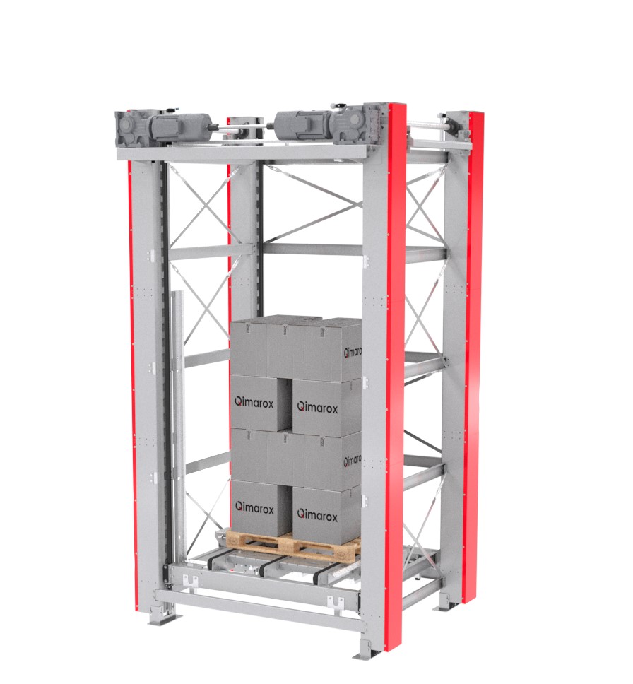 Ultimation offers the Qimarox Pallet Lift Prorunner MK10 heavy-duty vertical conveyor lifter to move heavy loads that would otherwise require the design and build of a custom automation solution.
