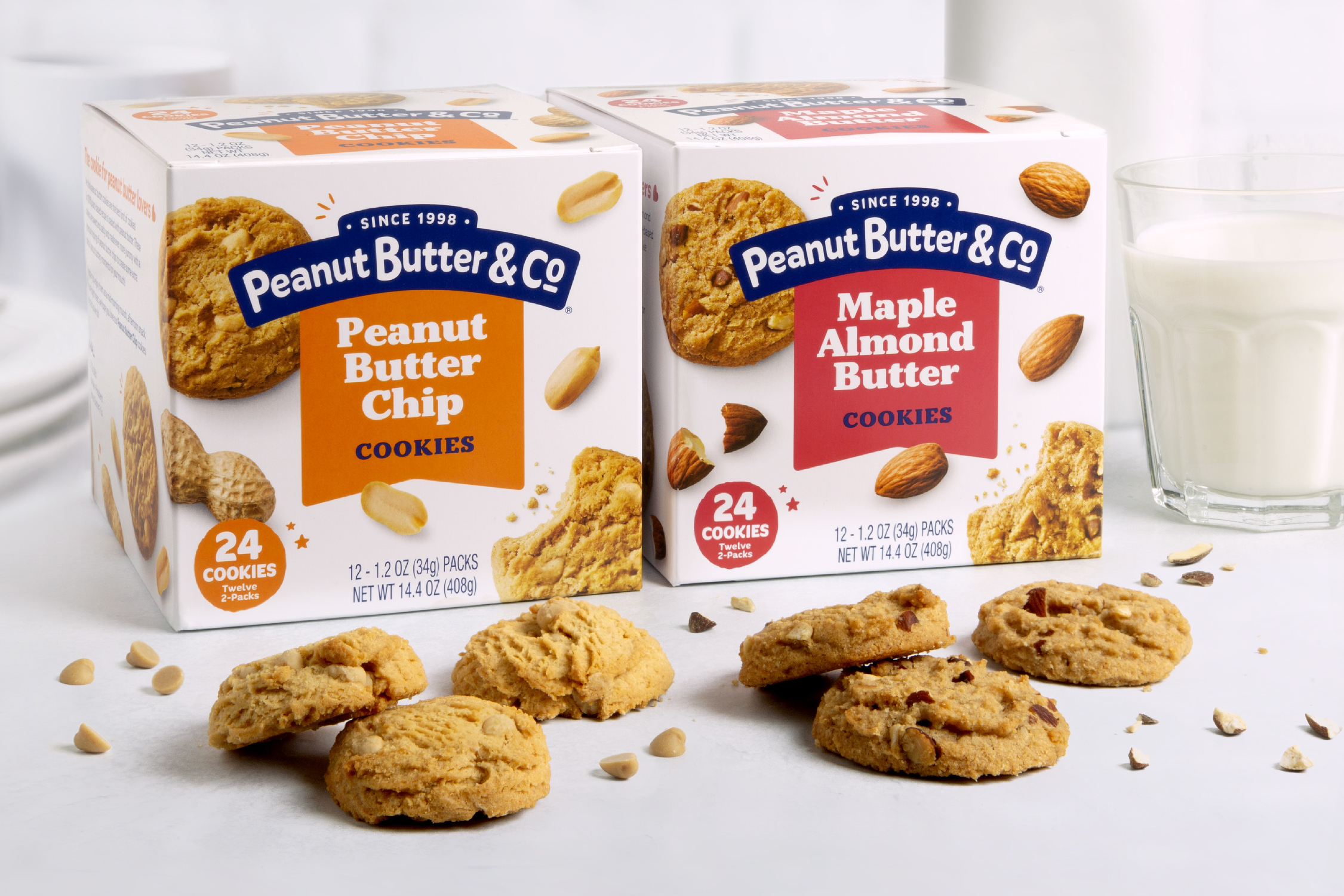 Peanut Butter & Co's new line of cookies: Peanut Butter Chip and Maple Almond Butter