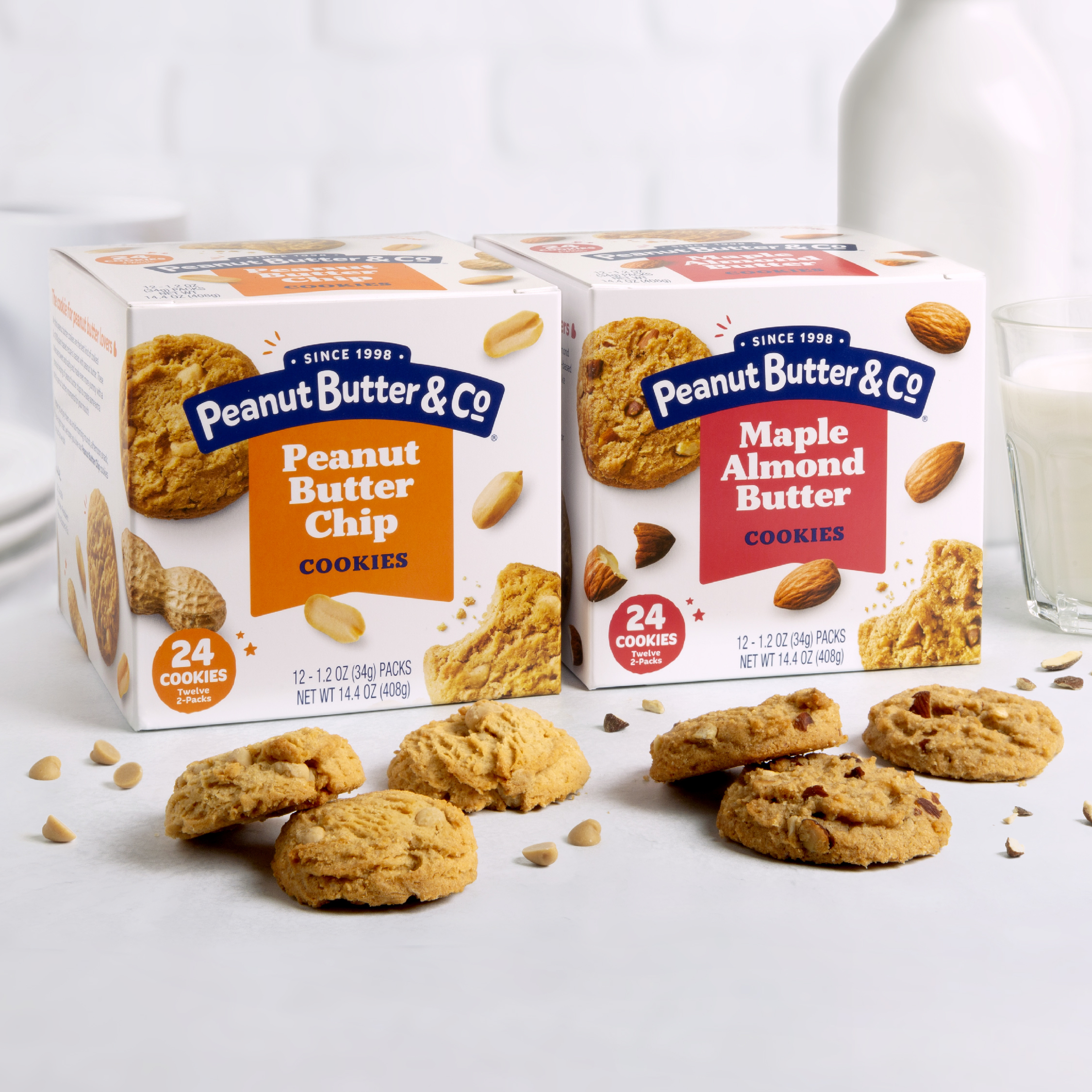 Peanut Butter & Co's new line of cookies: Peanut Butter Chip and Maple Almond Butter