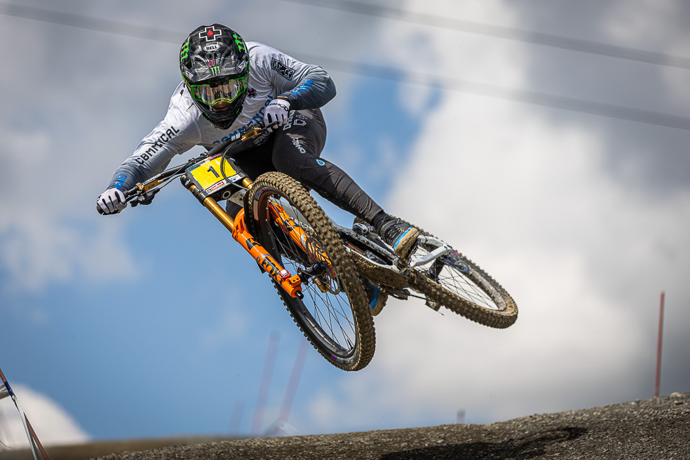 Monster Energy's Amaury Pierron finishes in Fourth Place in Elite Men at UCI Downhill Mountain Bike World Cup in Leogang, Austria