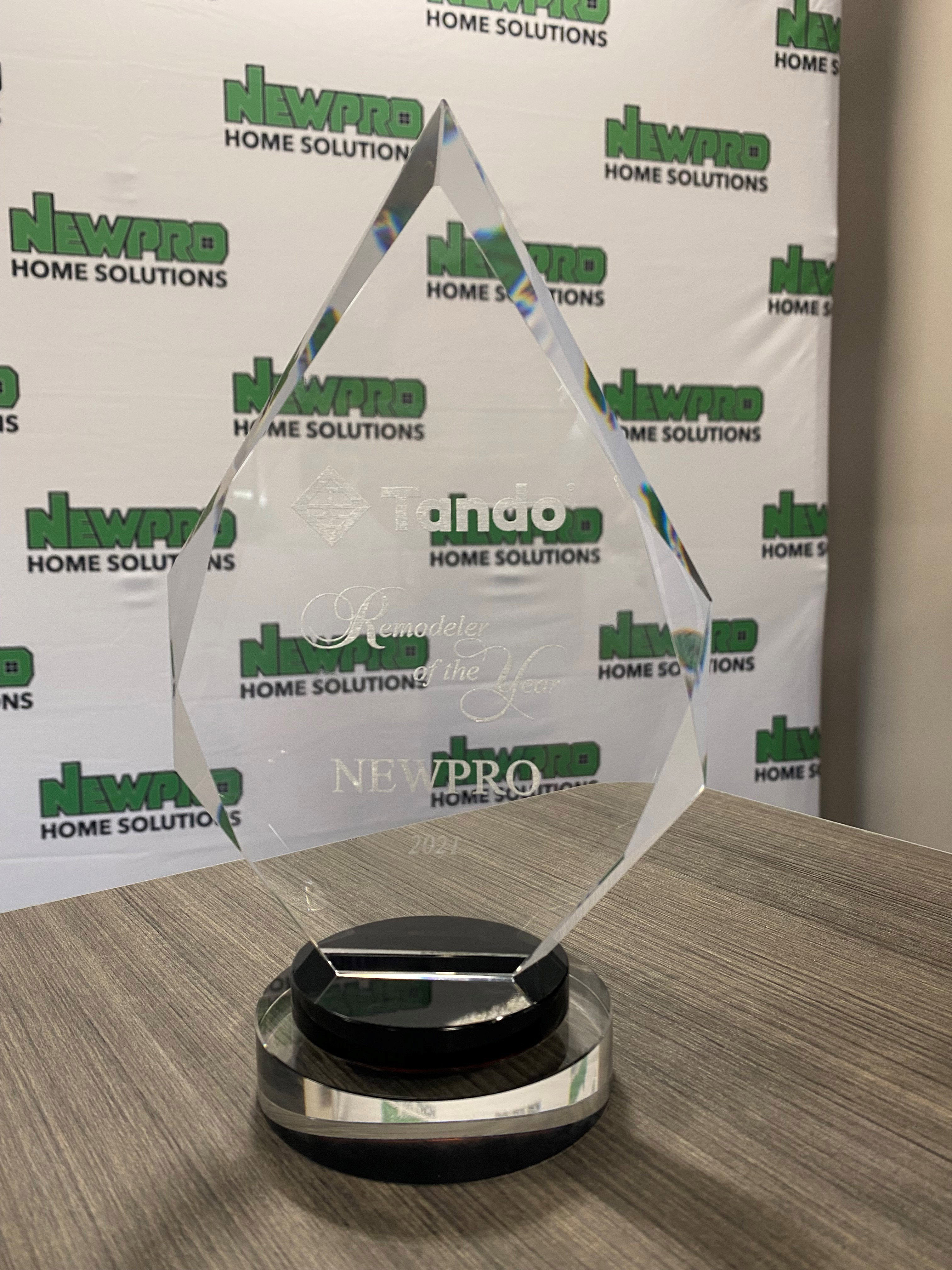NEWPRO wins Tando Remodeler of Year Award for second consecutive year!