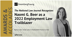 Thumb image for Greenberg Traurigs Naomi G. Beer Named National Law Journals Employment Law Trailblazer