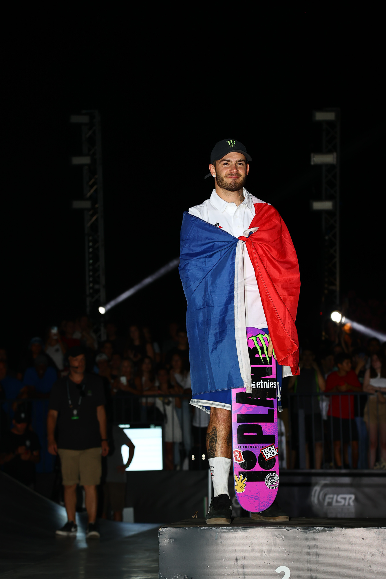 Monster Energy's French Team Rider Aurelien Giraud Takes Second Place in in World Street Skateboarding Championships Rome 2022 which is an Official Olympic Qualifier Event for Paris 2024