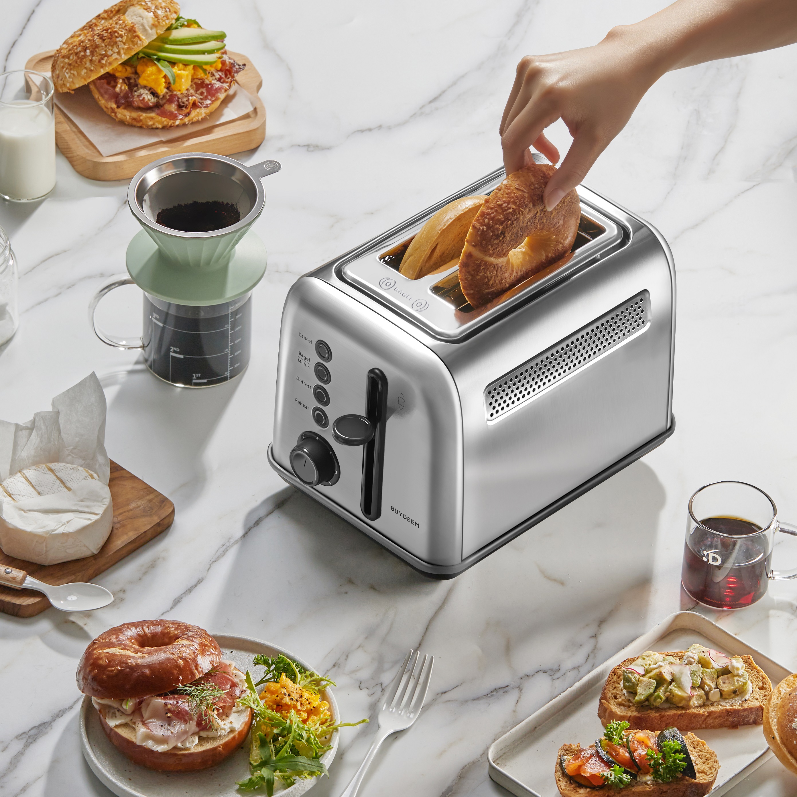 Toaster 2 Slice Best Rated Prime Stainless Steel 2 Slice Toasters Extra Wide  Slot Toasters 7 Shade Settings Defrost/Bagel/Cancel - AliExpress