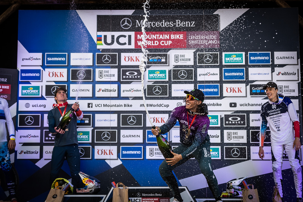 Monster Energy’s Amaury Pierron Takes First Place at UCI Downhill  Mountain Bike World Cup in Lenzerheide, Switzerland