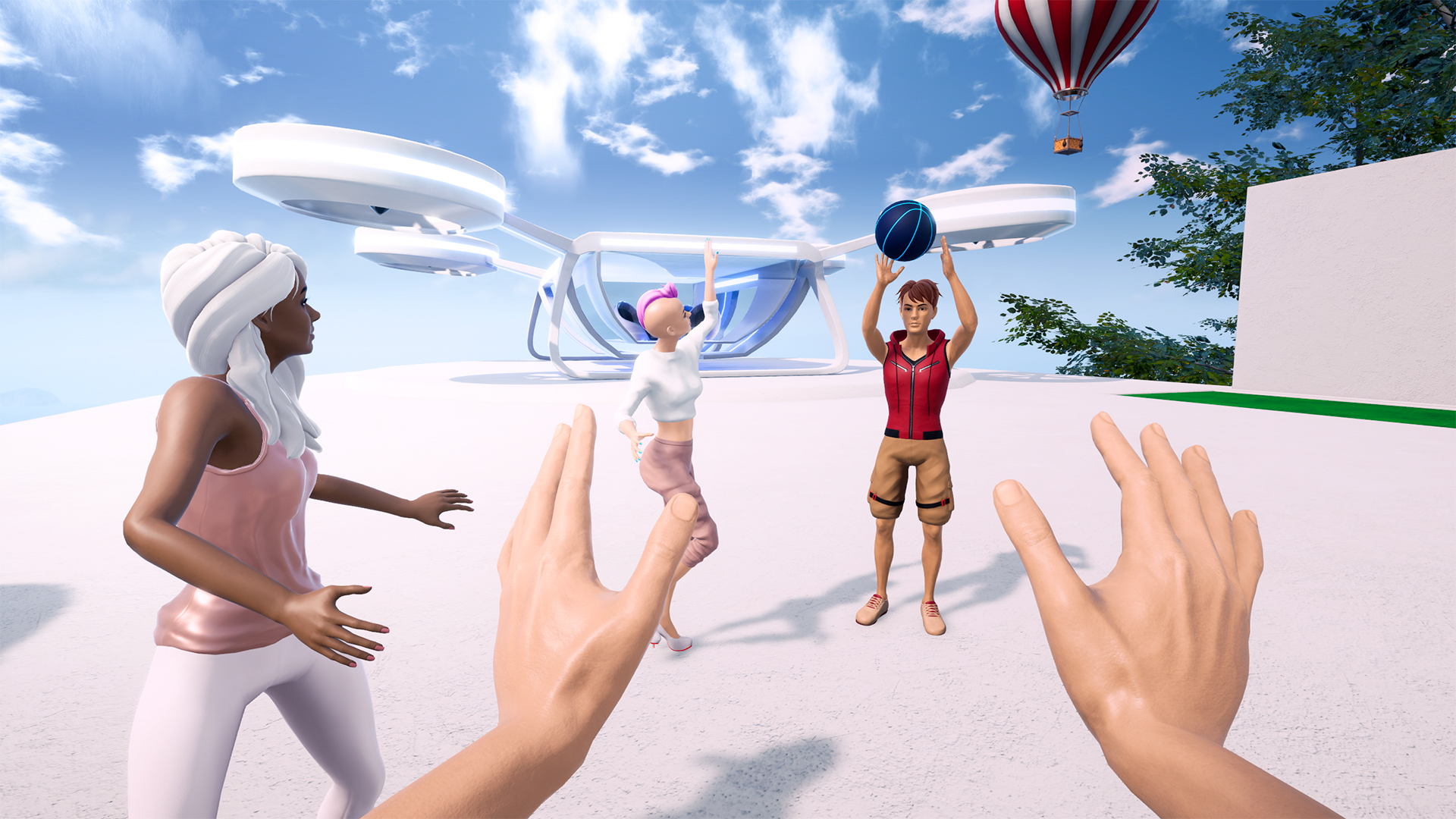 Avatars playing basketball