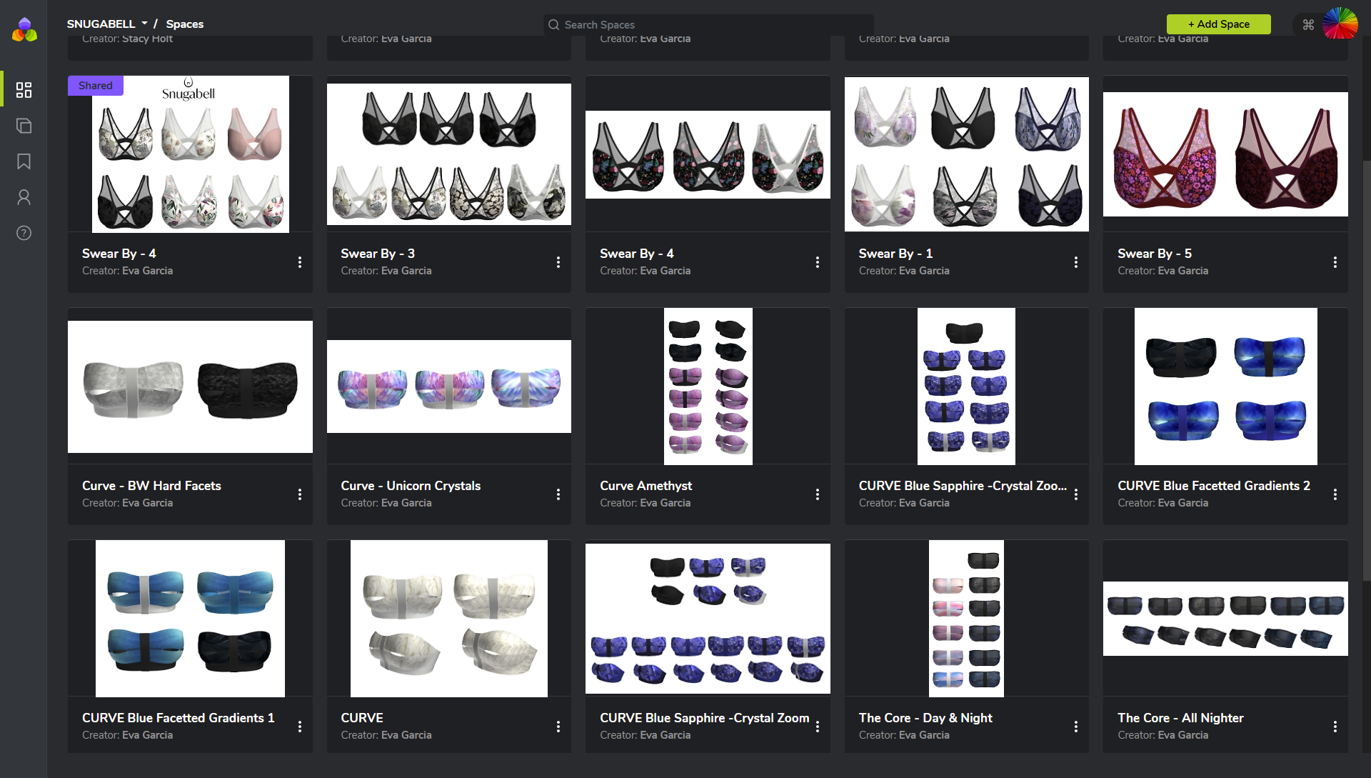 Some of Snugabell's product lines in Orchids' Spaces and accessible from any web browser