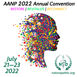 Logo says Restore Revitalize Reconnect AANP 2022 Convention July 21-23 2022
