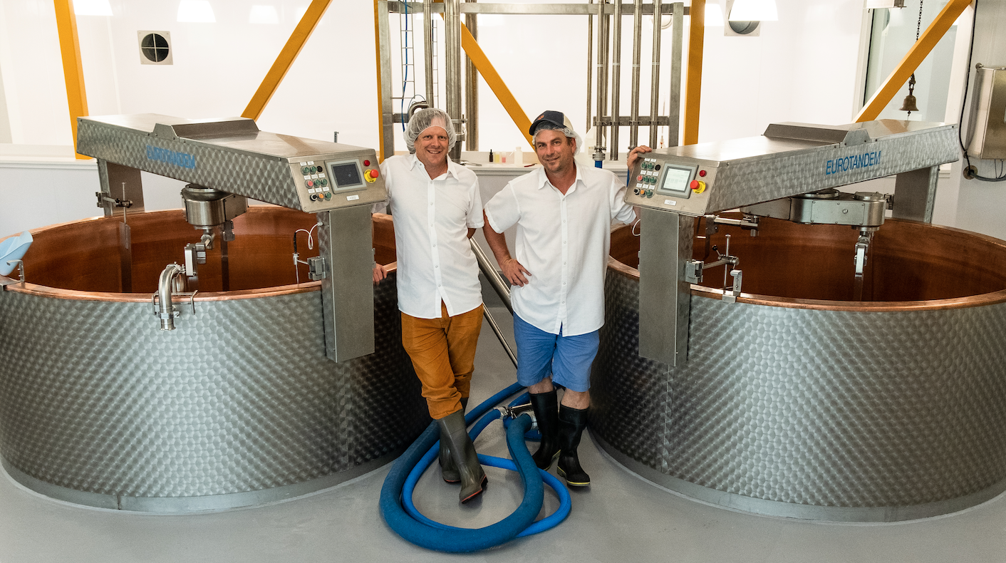 Jasper Hill Farm Founders Andy and Mateo Kehler in their newly renovated farmhouse creamery.