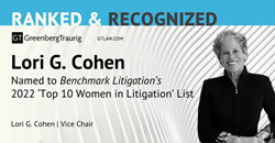Lori Cohen Benchmark Litigation 2022 Top 10 Women in Litigation