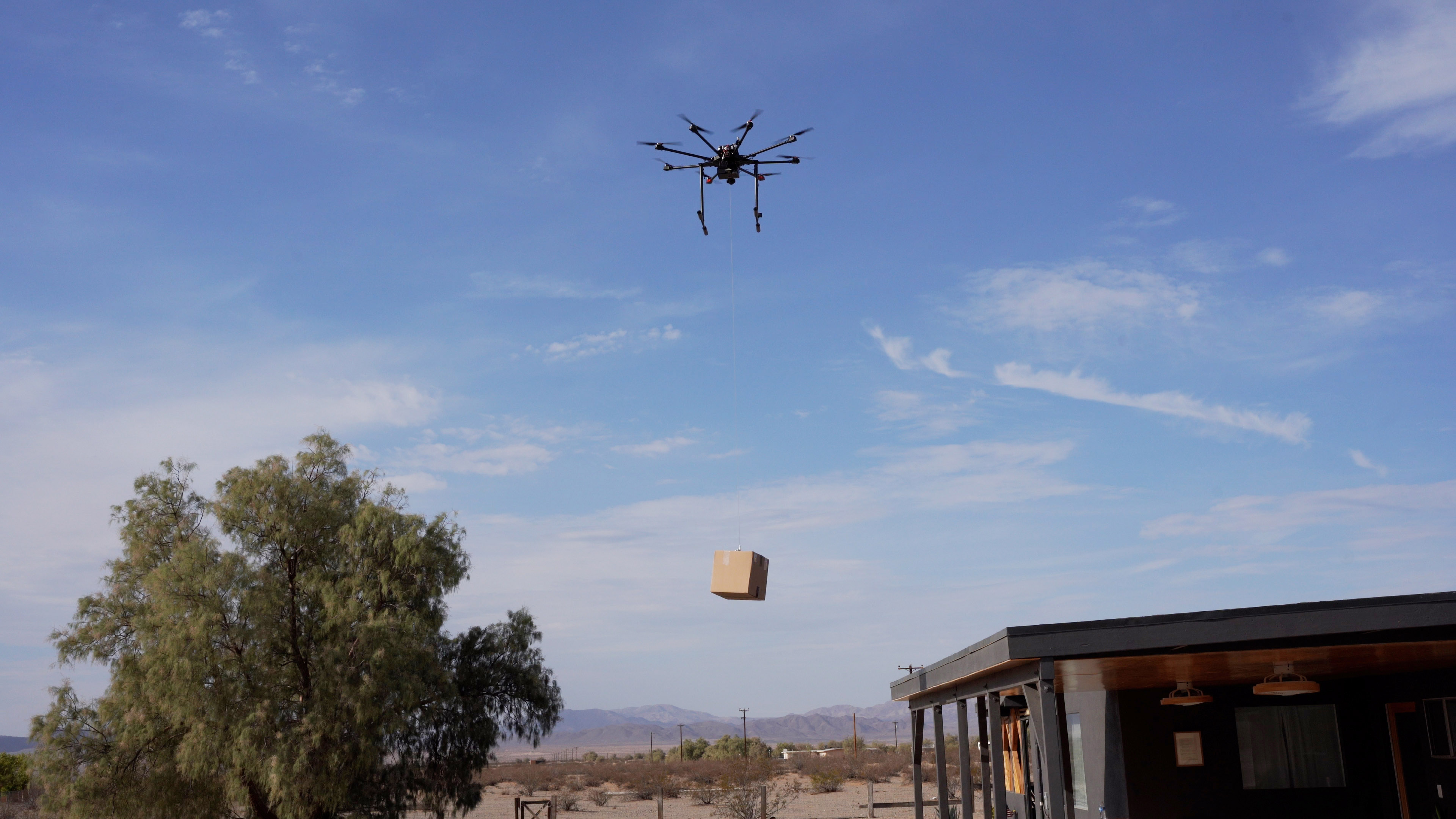 A2Z Drone Delivery RDST Lowers a Package with the RDS2
