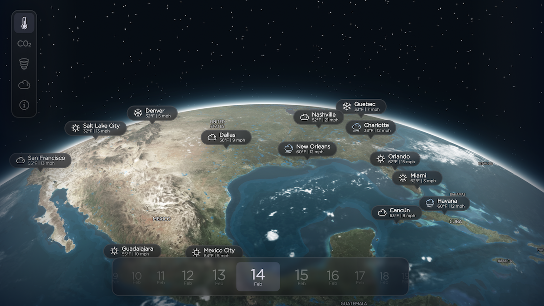 Mapbox Maps - global weather