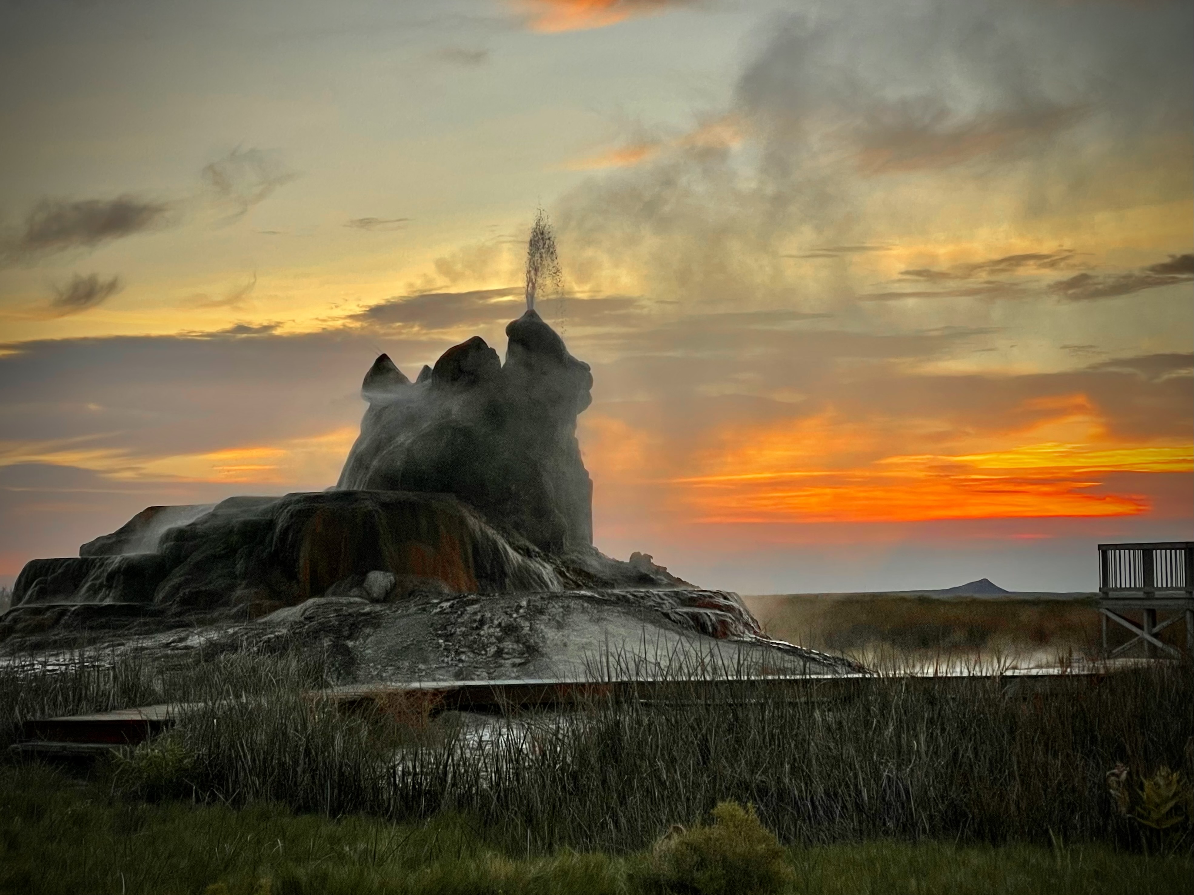 Fly Reservoir + Geyser + Granite Range, Fly Ranch, Hualapai Geothermal Flats / Image by Will Roger