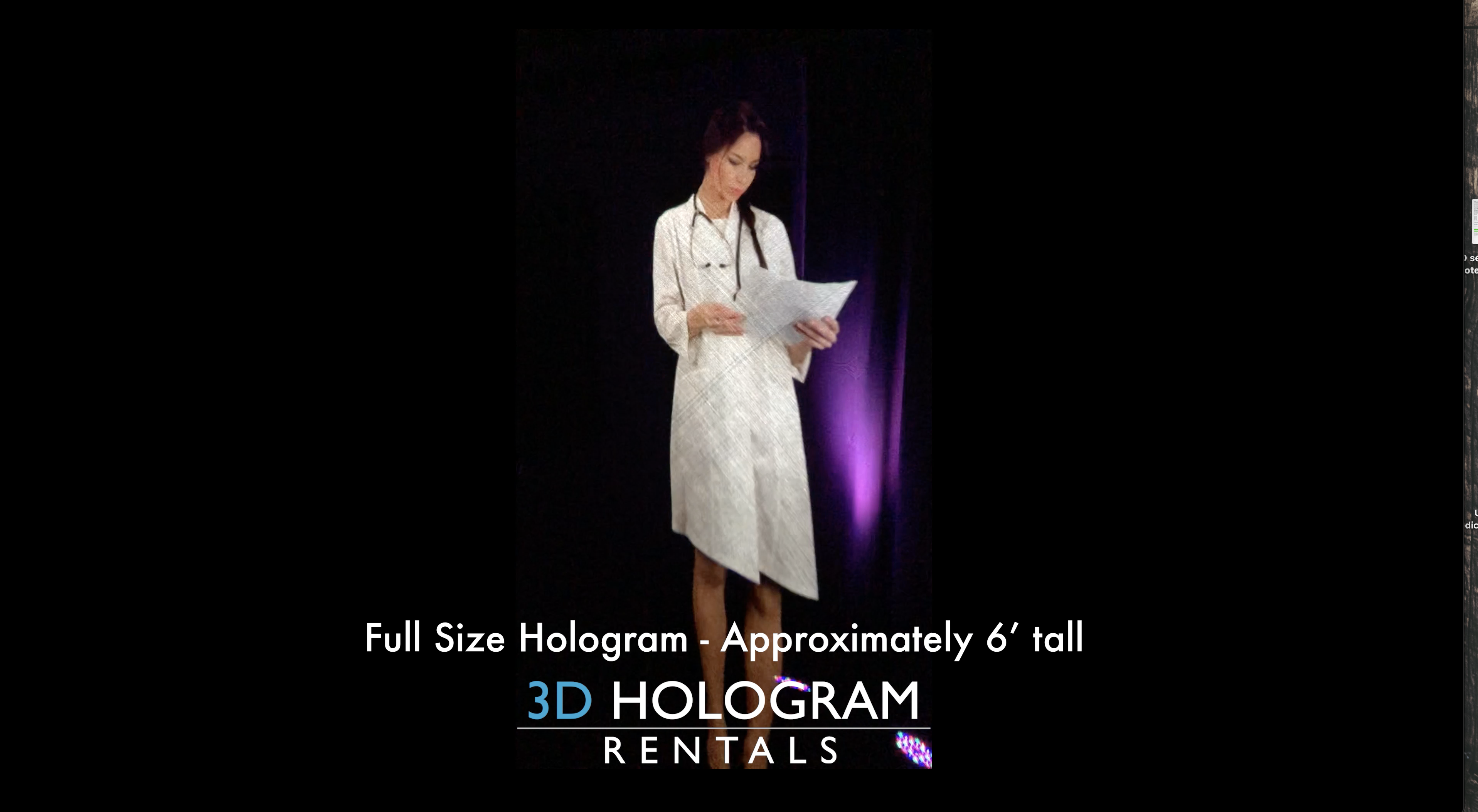 Full life size Professional 3d hologram on stage