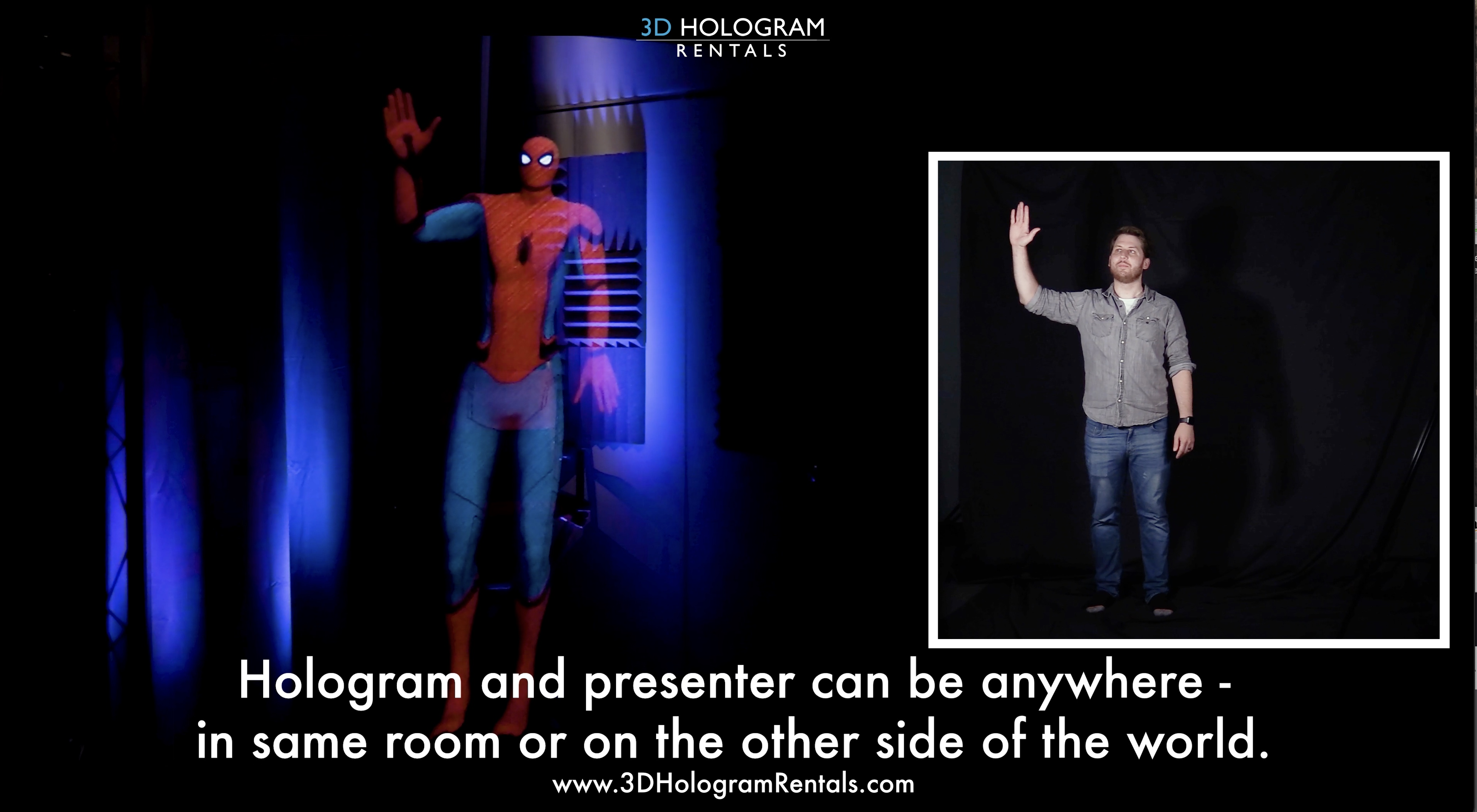 Large Life-Size Stage Interactive Holographic Augmented Reality Hologram