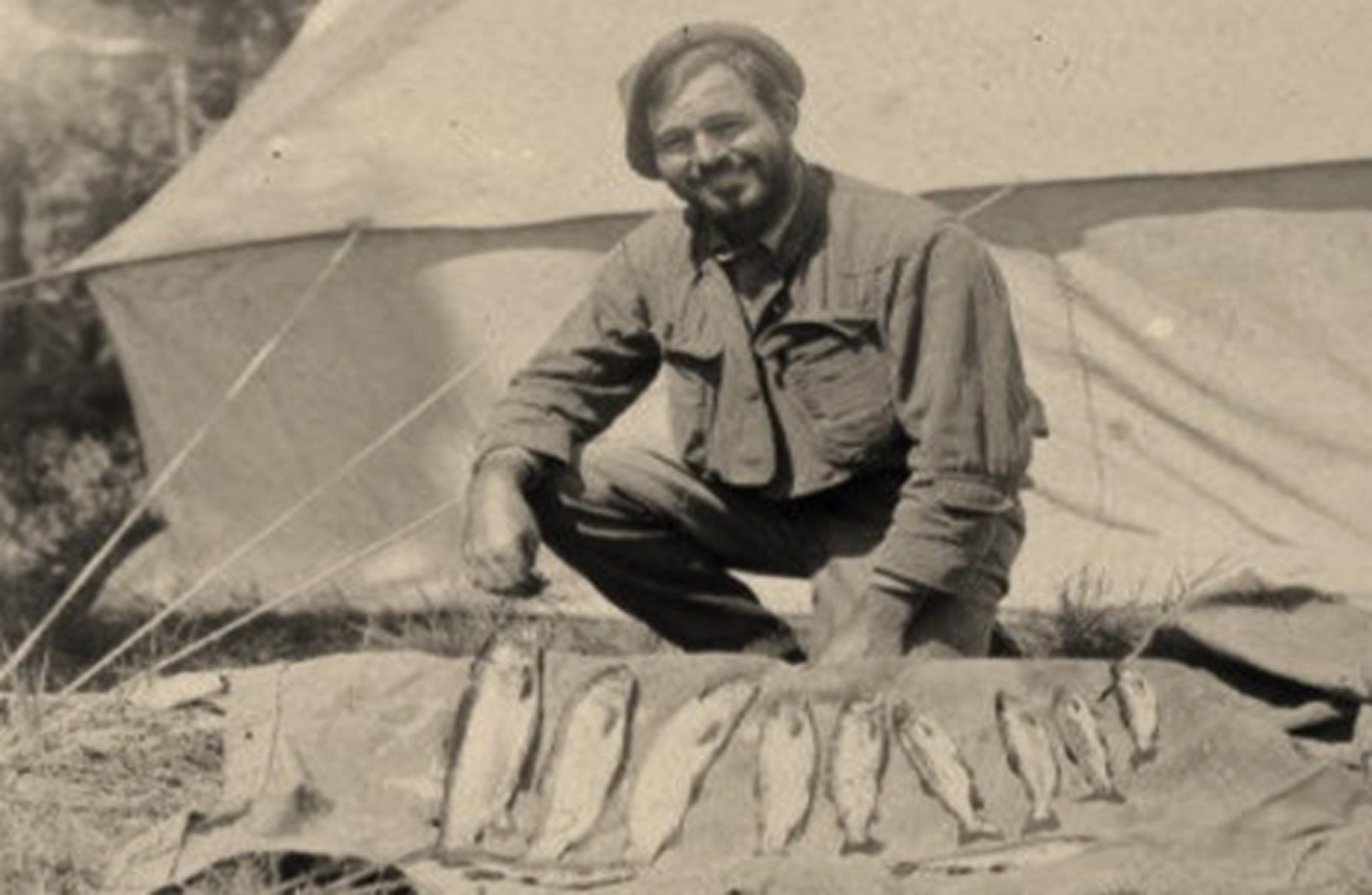 A habitual list keeper, Hemingway, shown here in Wyoming, noted everything from fish caught to pages written, which Worden used effectively in “Cockeyed Happy” and discussed on the One True Podcast.