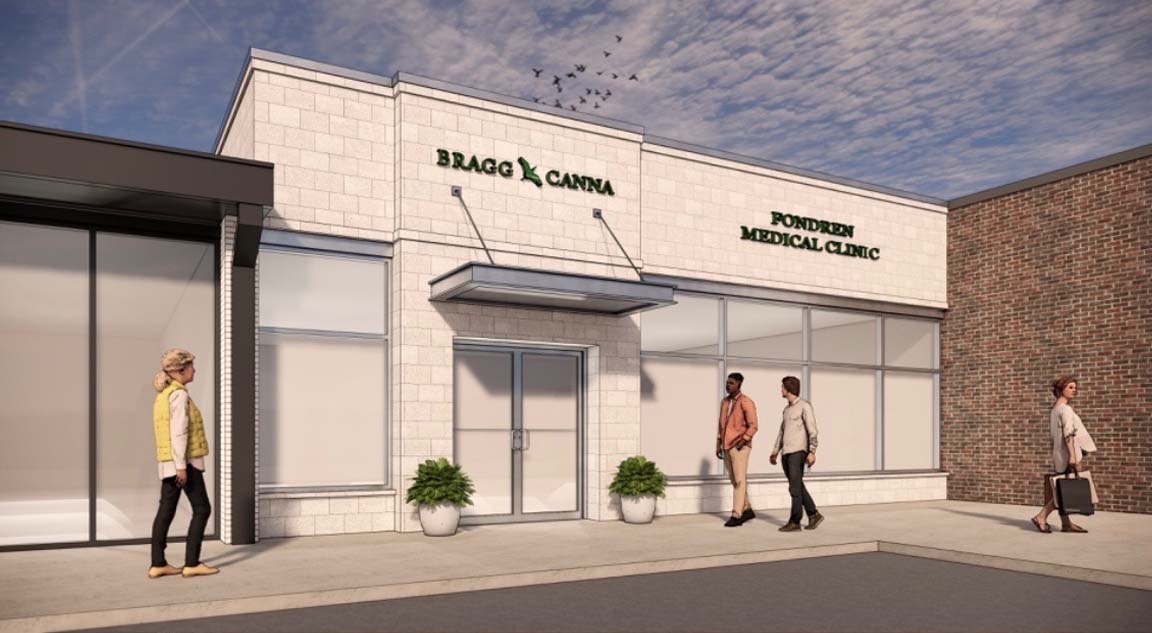 Exterior rendering of a Bragg Canna location