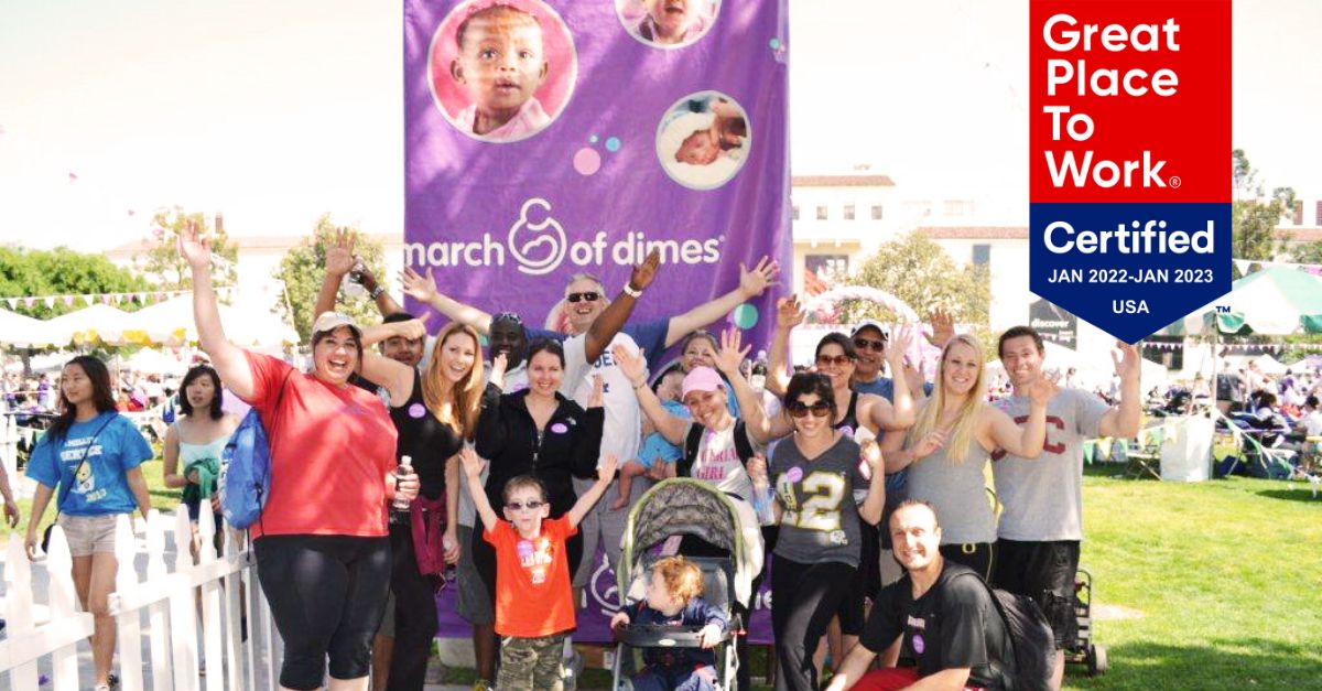 Coworkers at Roth Staffing giving back at March of Dimes