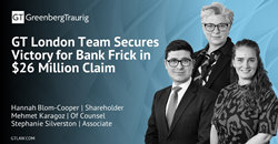 Thumb image for Greenberg Traurig London Team Secures Victory for Bank Frick in $26 Million Claim