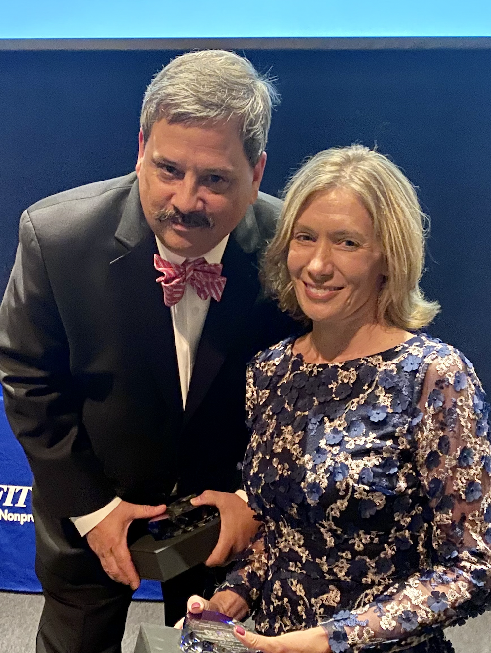 Award recipient Shannon McCracken, CEO of The Nonprofit Alliance, with Paul Clolery, Vice President & Editorial Director at The NonProfit Times Publishing Group