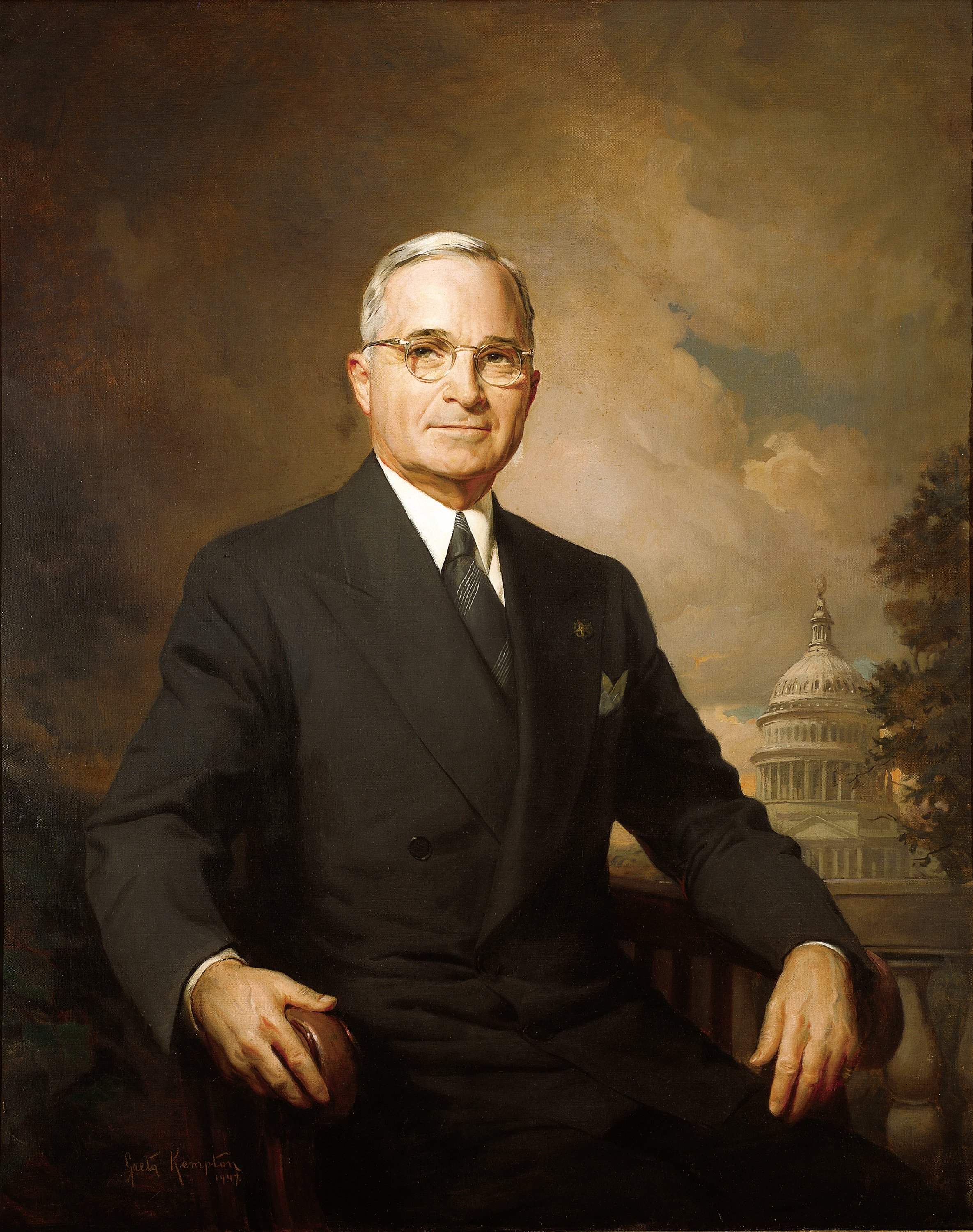 Official White House portrait of President Harry S. Truman, courtesy Harry S. Truman Presidential Library